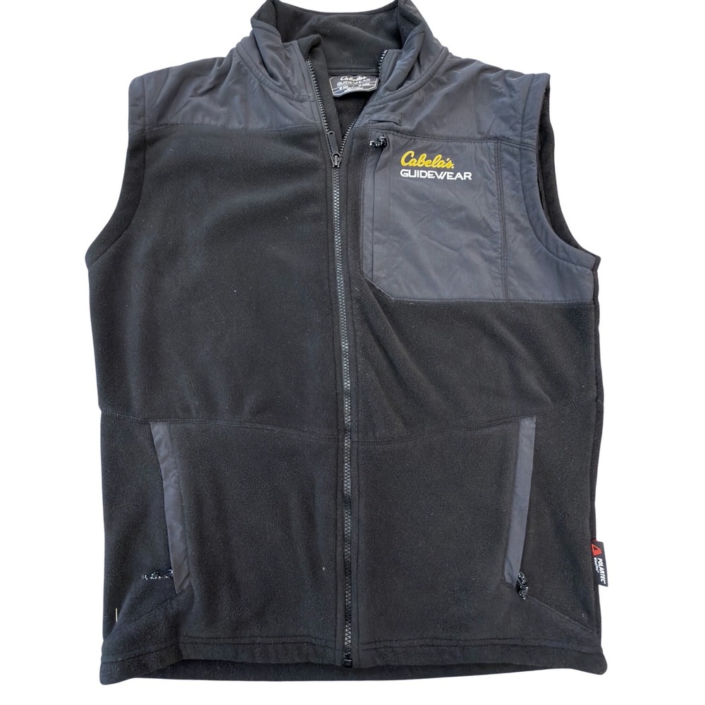 Cabelas Guidewear Mens Polartec Wind Pro Fleece Vest Black Gorpcore